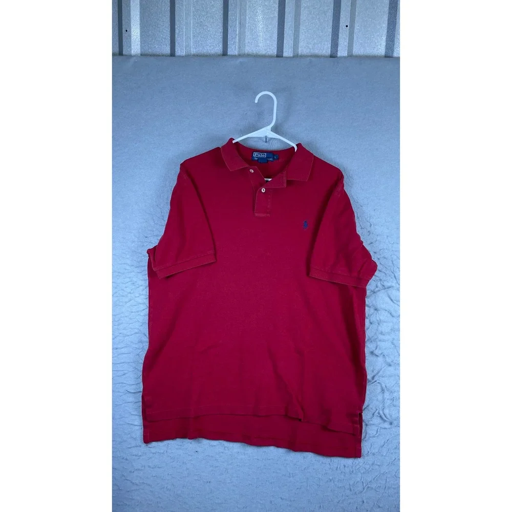 Polo Ralph Lauren Polo Shirt Mens L Red Excellent Short Sleeve Pony Logo